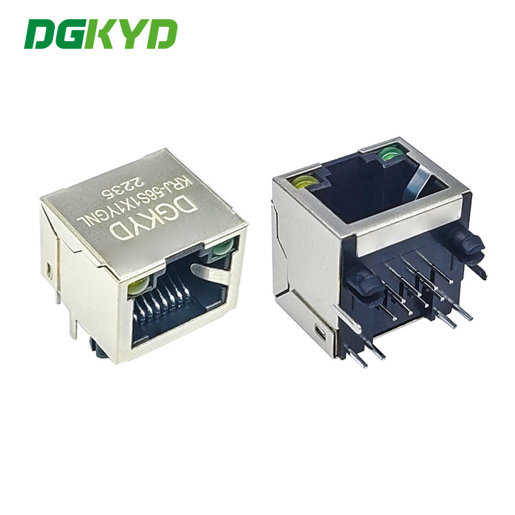 KRJ-56S1X1YGNL Metal Shielded Cat5 Rj45 Female Connector