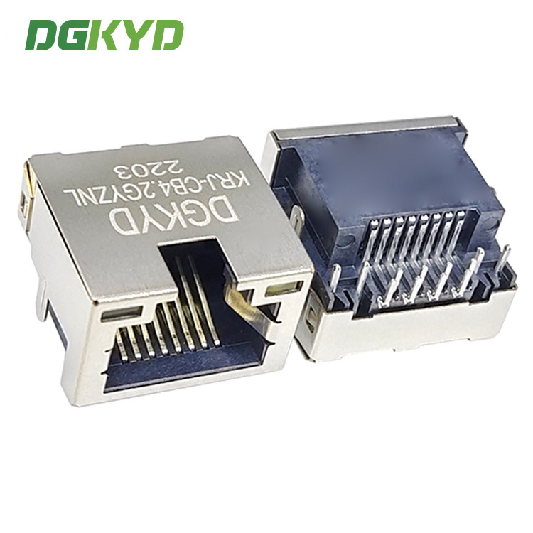 KRJ-CB4.2GYZN Metal Shielded Dip Low Profile Rj45 Jack SMT