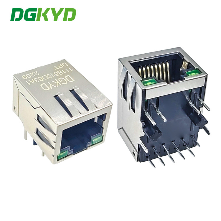 DGKYD111B510DB3A1DPT Single Port Horizontal RJ45 Connector Integrated Transformer Filter POE Bayonet Downward