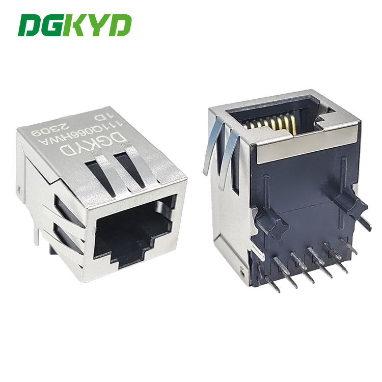 DGKYD111Q066HWA1D Gigabit integrated filter RJ45 network connector lightless 10PIN PBT material