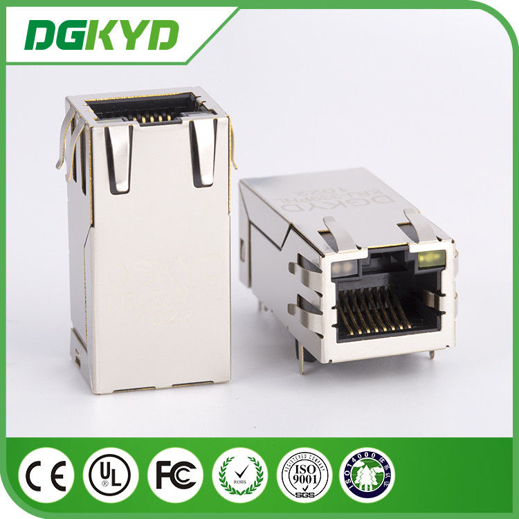 1 x 1 Shielded 16 Pin 1000BASE cat 6A POE RJ45 Modular Jacks with