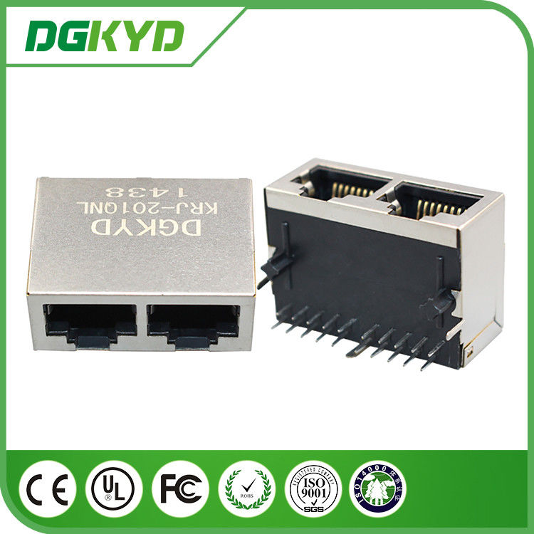 1000base 1 X 2 port RJ45 cat6 ethernet connector with internal transformer for Network Module