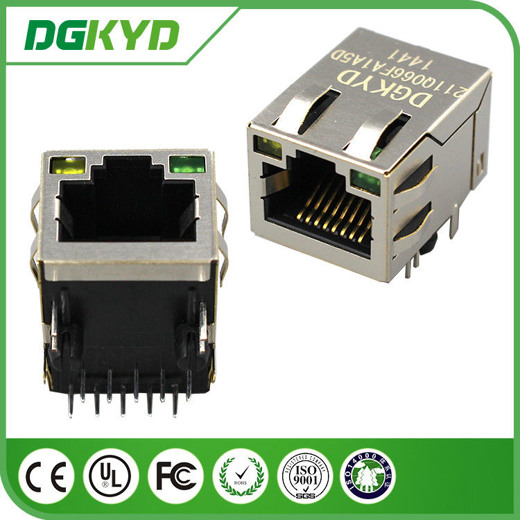 DGKYD211Q066FA1A5 1000M industrial rj45 connector with led , 1 Port