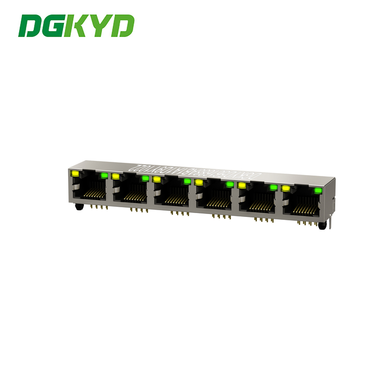 1x6 180 Degree Tongue RJ45 Network Socket With LED DGKYD561688AB1A1D9Y1022