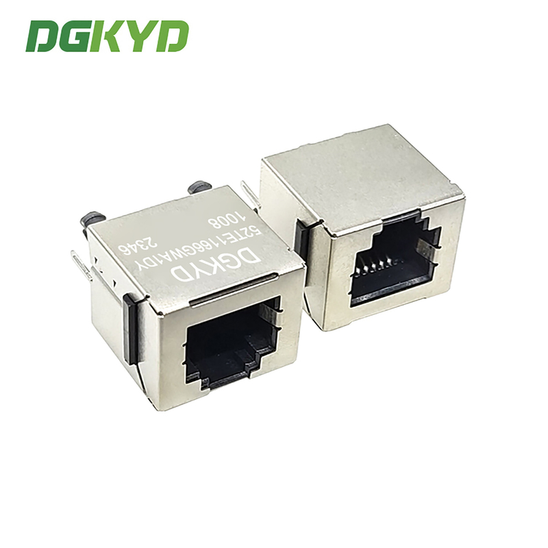 DGKYD52TE1166GWA1DY1008 6P6C RJ11 Connector 180° Vertical Interface Without Light Strip Shielding Connector