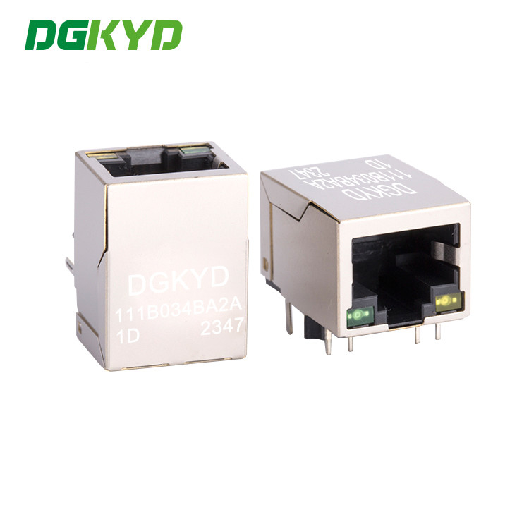 RJ45 Ethernet Connector Metal Shield 8p8c Magnetic Modular Jack Factory Supply DGKYD111B034BA2A1D