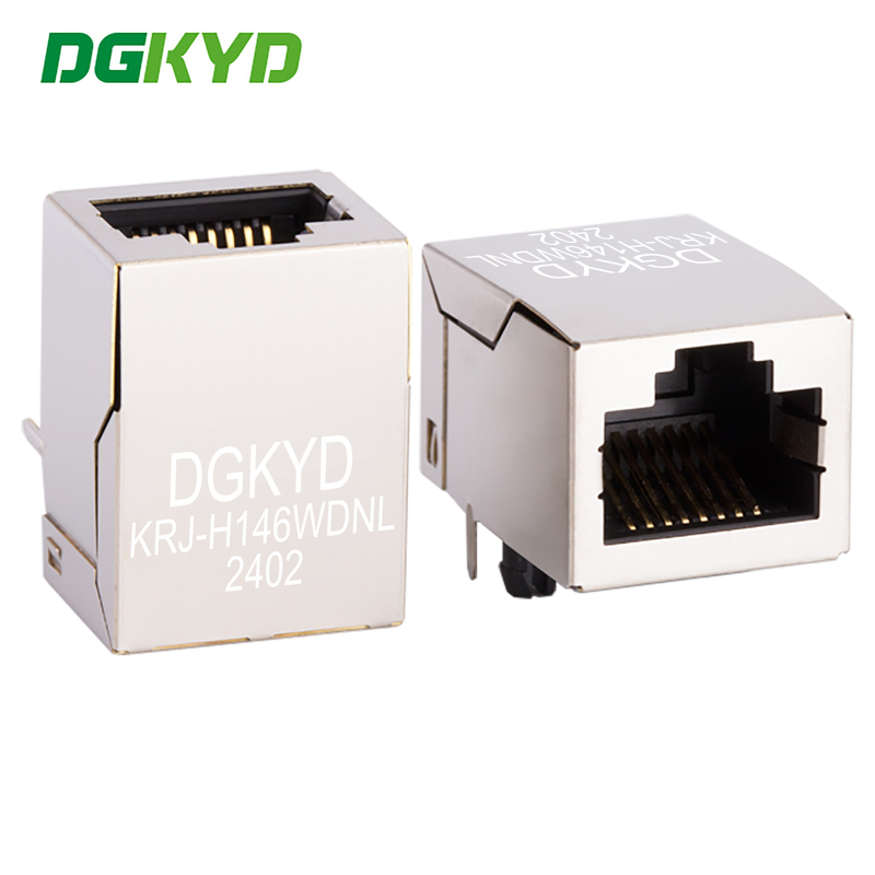 KRJ-H146WDNL 100 BASE Single Port RJ45 Ethernet Connector Filter 8 Pins 8 Contacts Cat5 RJ45 Connector With Transformer