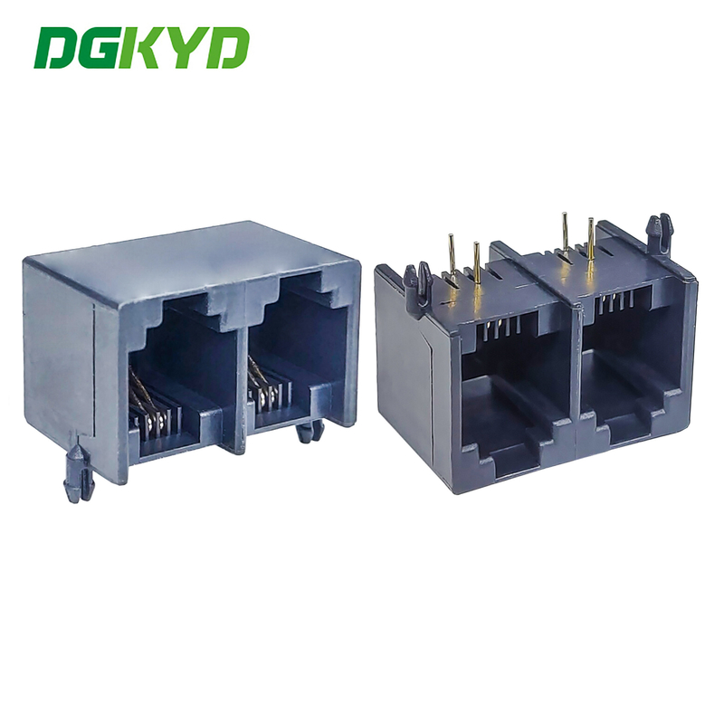 DGKYD55231262IWA1DY7 Dual Port RJ11 6P2C Lightless Full Plastic Mesh Socket 50U