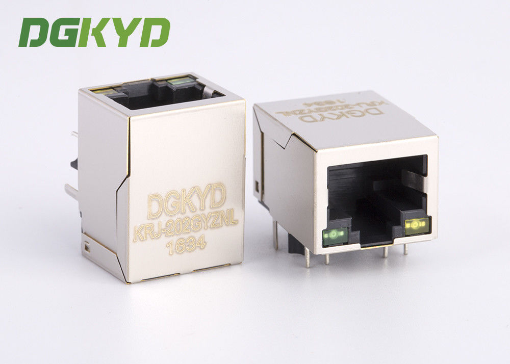 Latch Down EMI Transformer cat6 rj45 connector, G/G LE, 21mm length