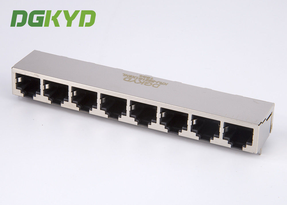 KRJ -5921S1X8NL Metal Shielded RJ45 Multiple Port Connectors Ethernet Interface