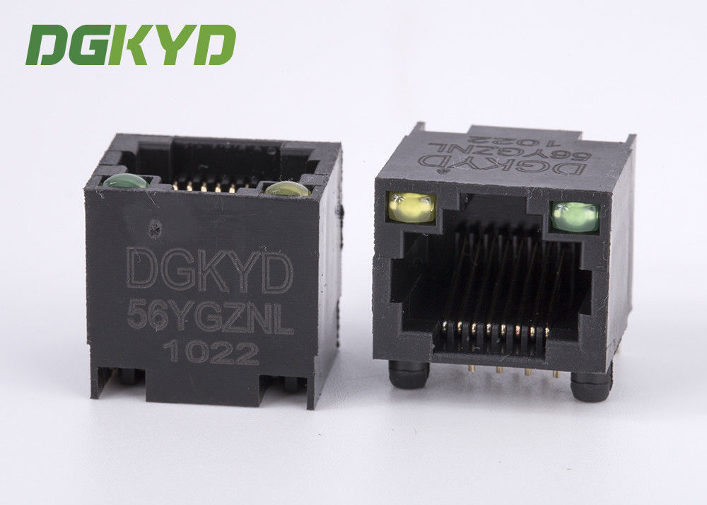 DGKYD-56YGZNL Unshielded Ethernet Connector Rj45 Single Port with Y/G Led RJ45 Without Transformer