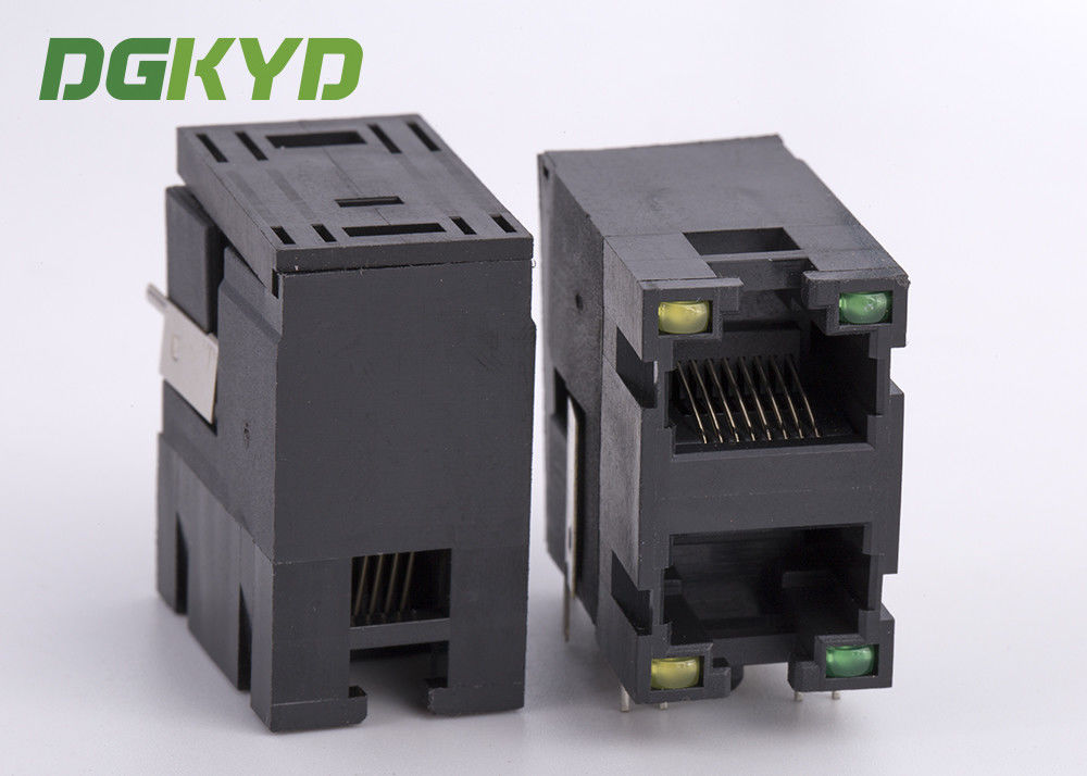 Unshielded 2x1 Stack Double Port RJ45 Connector Without Transformer Ethernet Socket