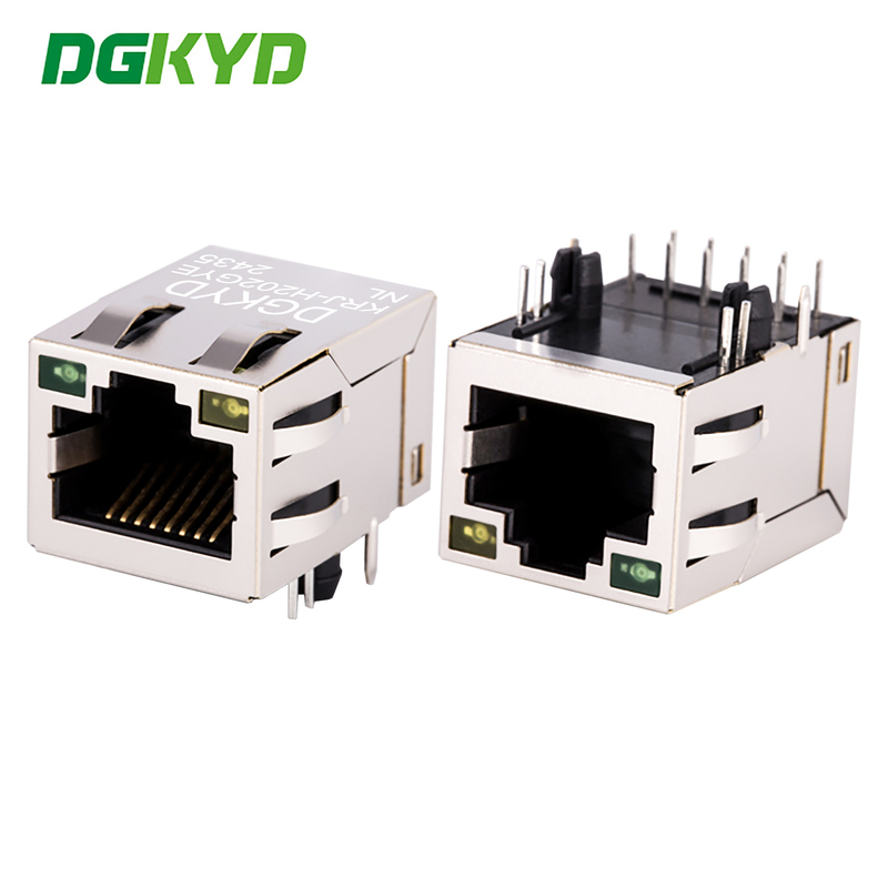 KRJ-H202GYENL RJ45 With Light / Transformer , Network Interface Ethernet Integrated Gigabit Connector