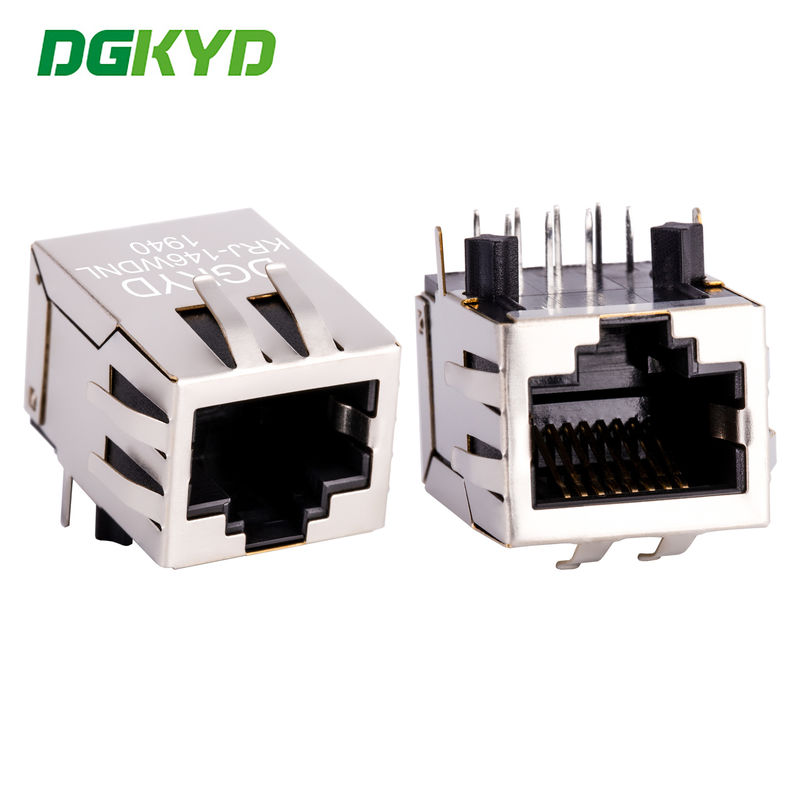 Right Angle 10 / 100 BASE RJ45 Modular Jack With Transformer Ethernet Cable Connector KRJ-146WDNL