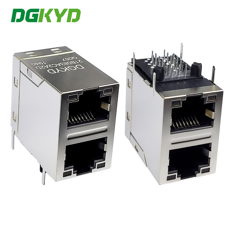 Multi port Ethernet filter RJ45 8P7C 100Mbps connector 6U 2X1 modular socket RJ45 network port connection DGKYD21B083AC2A2DQ057