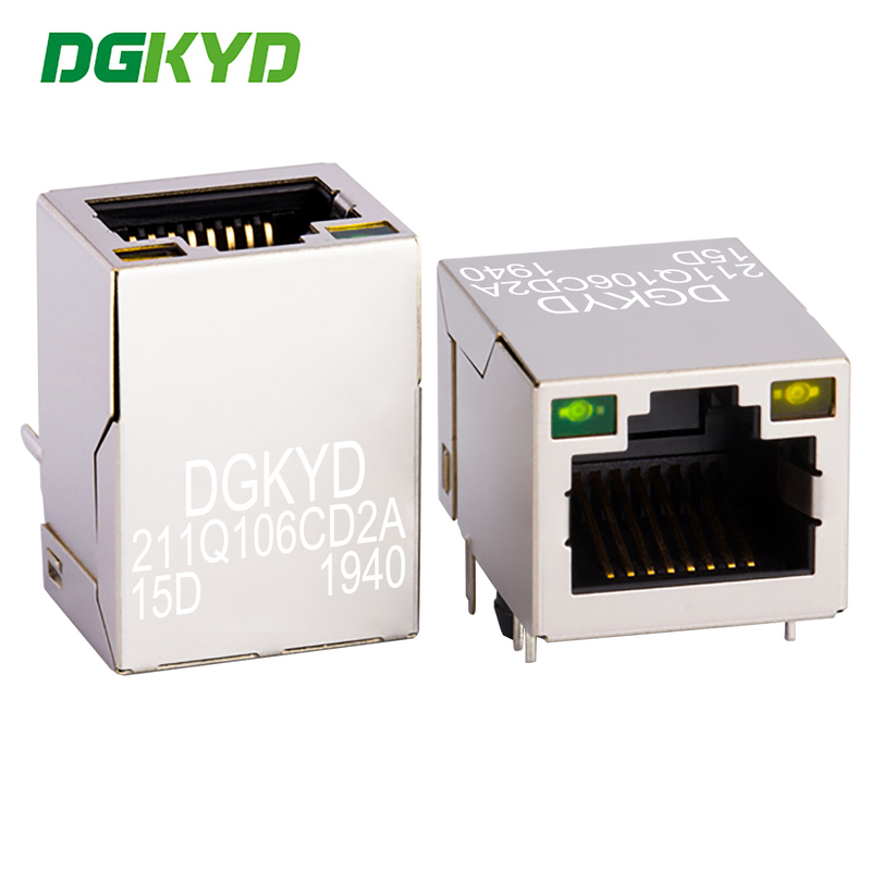 Single port RJ45 connector modular block socket Gigabit Ethernet filter RJ45 network port socket with built-in transformer DGKYD211Q106CD2A15D