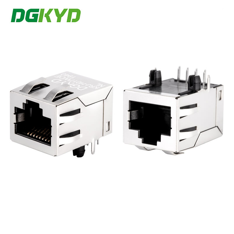Shielded Single Port RJ45 PCB Connector with Transformer for Megabit Ethernet