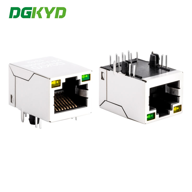 Right Angle CAT5e RJ45 Ethernet Connector with LED and Network Filter for High Performance Networking