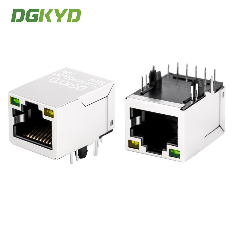 RJ45 Shielded Connector with 100Mbps POE Integrated Ethernet Filter and 6U Gold Plating