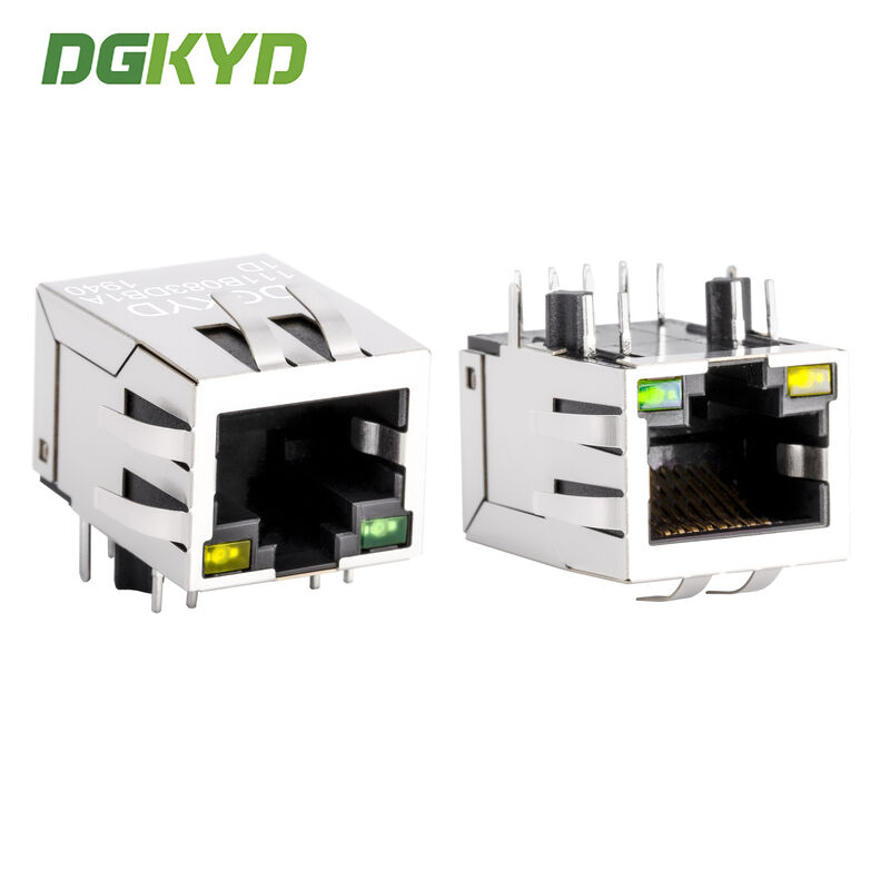 100Mbps RJ45 Connector with Integrated Transformer and Shielded Housing for Network Interface