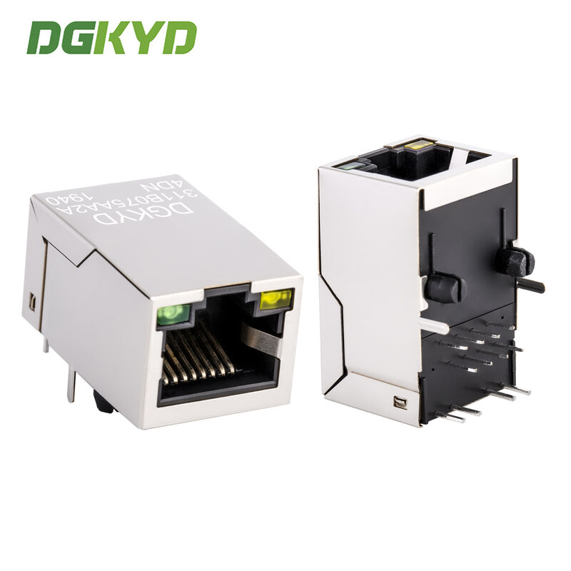 Single Port RJ45 Connector with Transformer 10/100 Base-T RJ45 Jack Modular Jack for Ethernet Network
