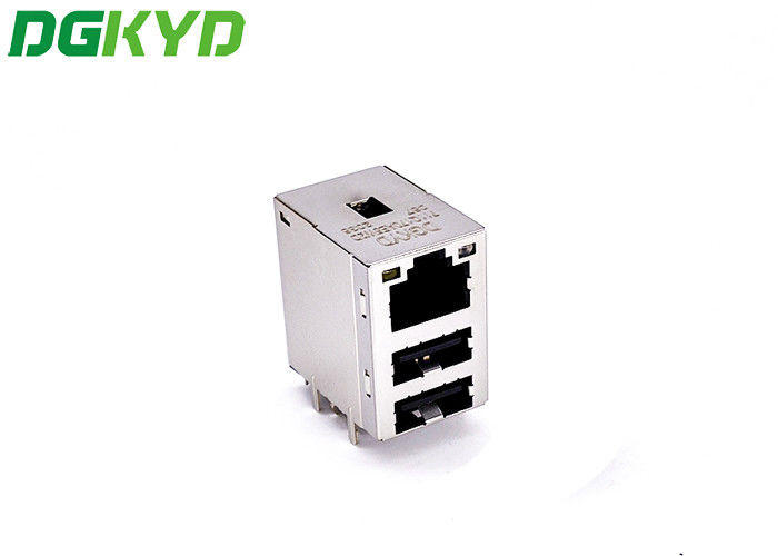 DGKYD711Q170AE5W2D057 Integrated Tab Up Double USB 2.0 RJ45 Network Connector For PCMCIA Net Card