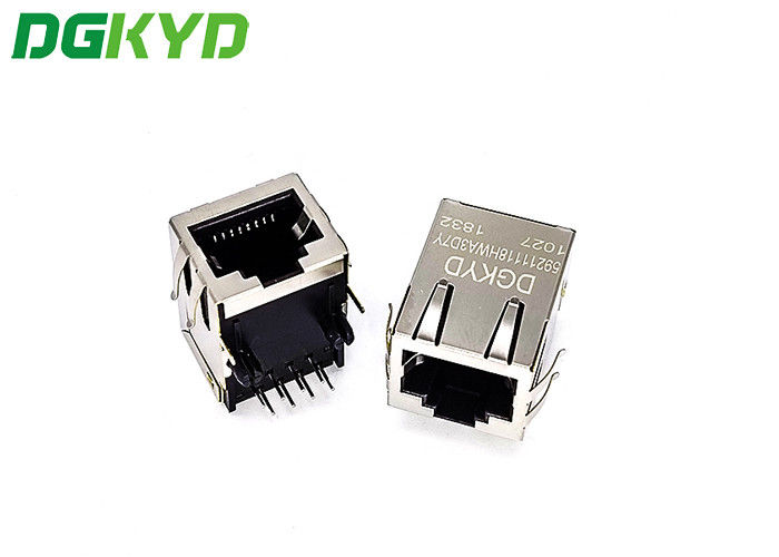 DGKYD59211118HWA3D7Y1027 10 Pins Single Port  TAB UP RJ45 Modular Connector With PA46 Housing