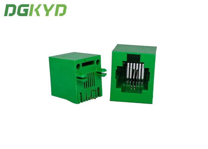 DGKYD52221162IWJ1DY7057 Rectangle Green PBT RJ12 Single Ports 2 Pin Connector Jack