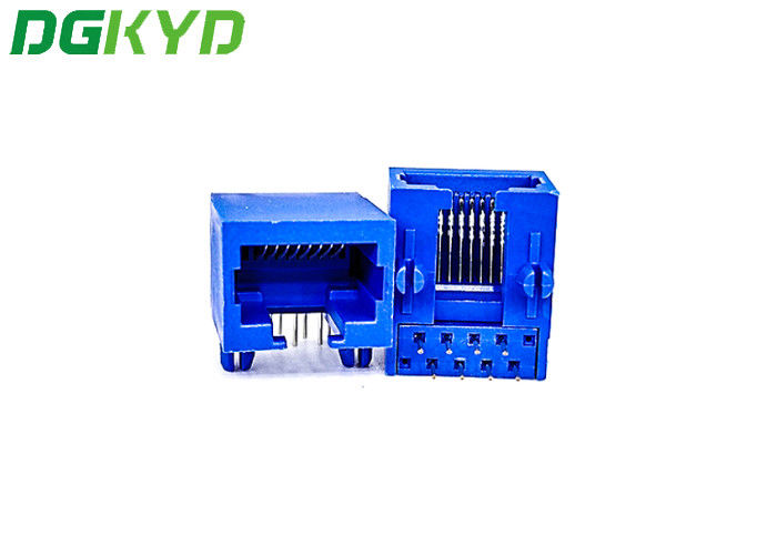 DGKYD56221118IWD1DY1027 Single In Line Package PA46 Blue RJ45 Connector Rectangle Shape RJ45 Without Transformer