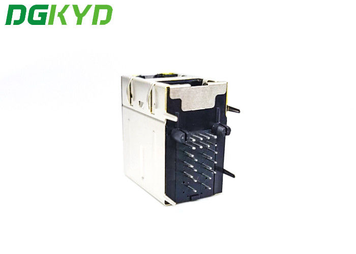 2 Port Rj45 Shielded Jack With Magnetic Right Angle Tilt Mounting