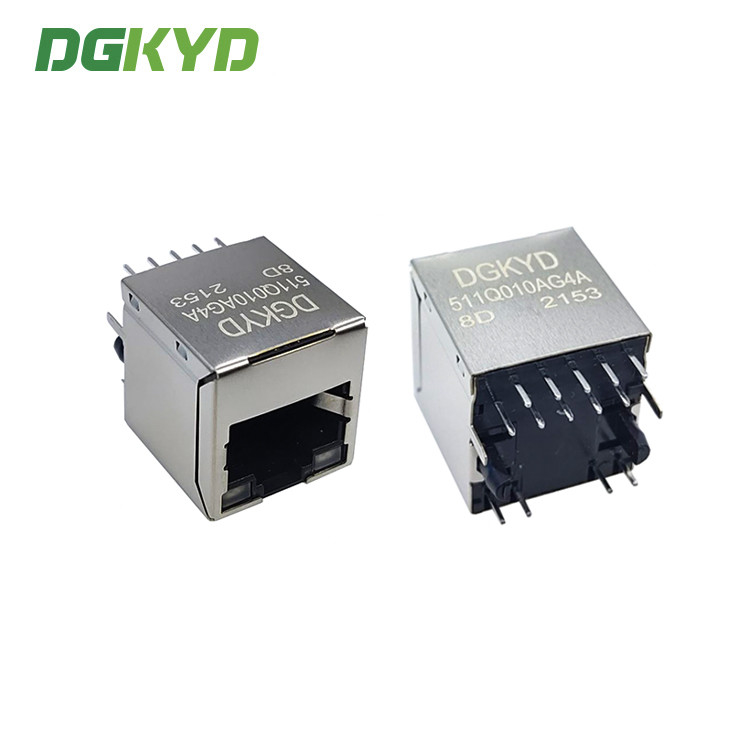 Single Port 180 Degree 10P8C RJ45 Modular Connector Gigabit Ethernet Filter