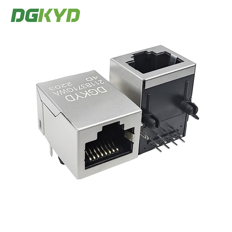Single Port 8P8C Female CAT6 PCB Connector RJ45 Without Transformer