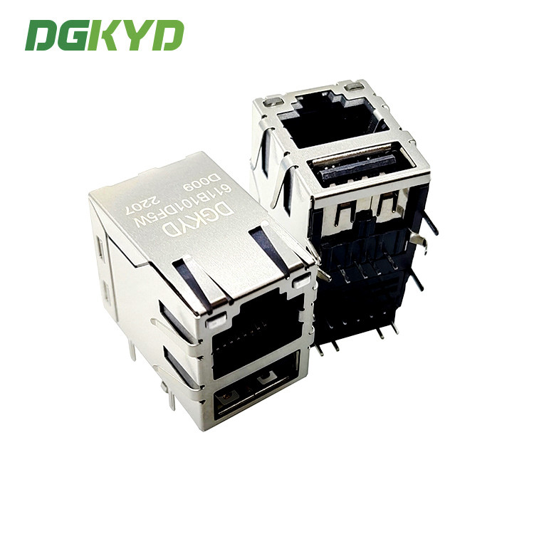 DGKYD RJ45 USB Connector 100M Ethernet Port With PBT Housing