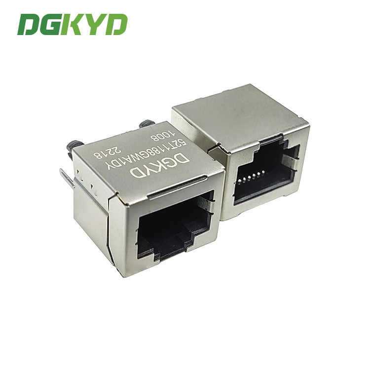 DGKYD52T1188GWA1DY1008 RJ45 Interface 52T 180 Degree In Line Network Port Socket 8P8C No Light Shielding Connector