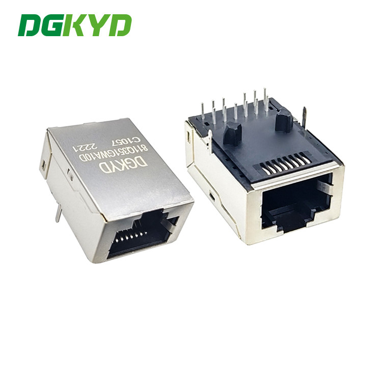 DGKYD811Q351GWA10DC1057 10G Rj45 Network Connector 8P8C Female Connector With Shrapnel Rj45 Modular Block Socket