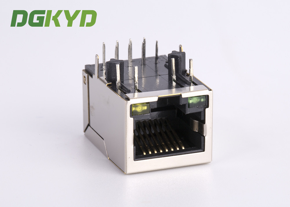 Right Angle RJ45 Network Port for IEEE 802.3 Router , 100 Megabit