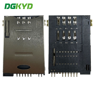 SIM Card Holder PUSH 6P+2 SMT Pillarless Telephone Card Holder DGKYDSIM18H62W6A2Y3WS286