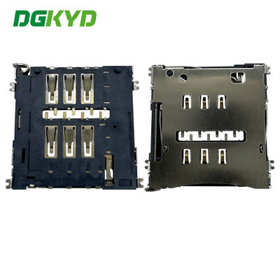 MICRO-SIM Card Holder NO-PUSH 1.50H 6PIN Card Holder Telephone Card Holder DGKYDSIM15H6A6A2Y3WS286