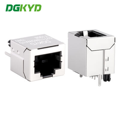 RJ45 Interface 52T 180 Degree In Line Network Port Socket 8P8C No Light Shielding Connector DGKYD52T1188GWA1DY1008