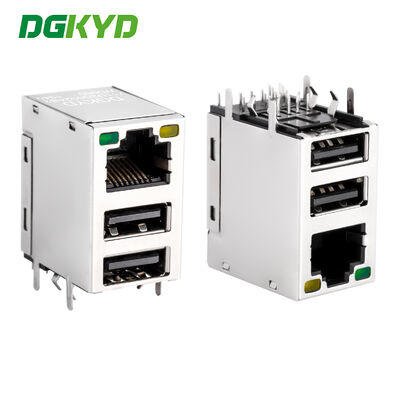 RJ45 with dual USB 2.0 sockets, Gigabit network interface with shielded DGKYD711U2Q032AB2WD080