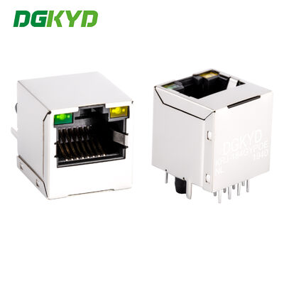 KRJ-184GYPOENL 180 Degree Top Entry RJ45 Lan Jack With PoE, Single Port Ethernet Connector For Router