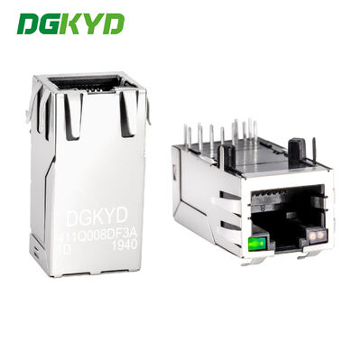 RJ45 Single Port Filter Network Connector With Light And Shielding PBT DGKYD411Q008DF3A1D