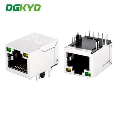 KRJ-SH202ZNL Single-port RJ45 Connector Gigabit Filtered with LED Indicator and Shielding for Industrial Ethernet Port