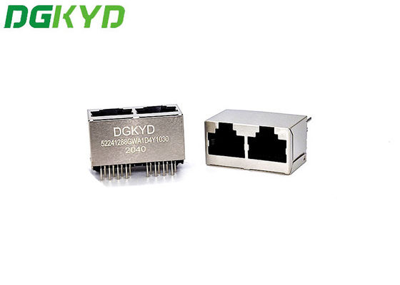 Modular 180 Degree 1X2 Ethernet RJ45 Connector